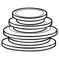 Stack of black and white coins illustration