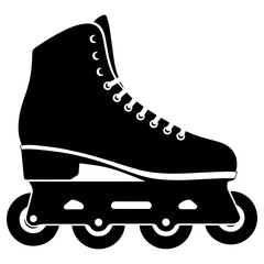 Black Roller skates silhouette icon PNG | Minimal Flat Silhouette Icon Download
