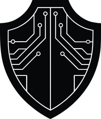 Digital shield cybersecurity technology protection security concept