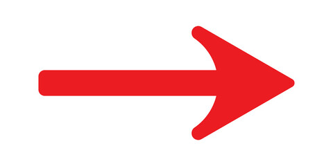 Red arrow pointing to the right isolated on transparent background