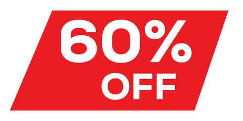 60 off sale tag isolated on transparent background