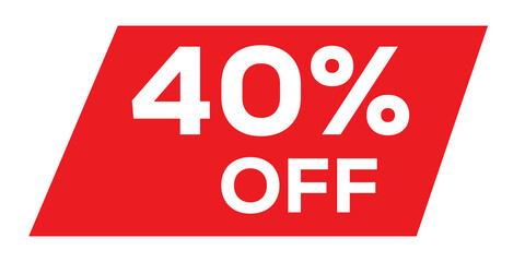 40 off sale sign isolated on transparent background