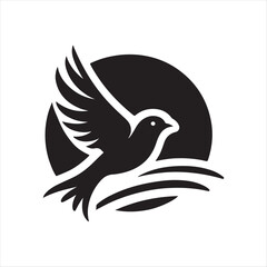 Obraz premium flying birds vector silhouette outline idea design illustration. flying birds icon set collections