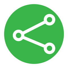 Share icon in a green circle isolated on transparent background