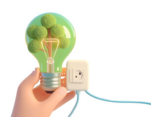 d minimal energy saving concept. Electric using concept. Global warming concept. sus