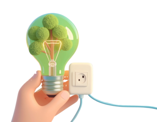 d minimal energy saving concept. Electric using concept. Global warming concept. sus