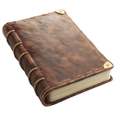 Obraz premium Antique Leather-Bound Tome: a vintage leather-bound book with a weathered cover, evoking a sense of nostalgia, learning, and enduring knowledge.