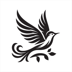 flying birds vector silhouette outline idea design illustration. flying birds icon set collections