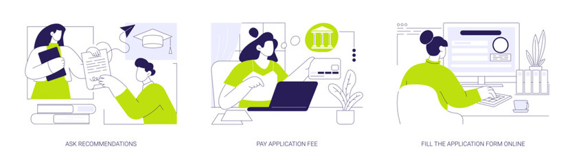 College application isolated cartoon vector illustrations se