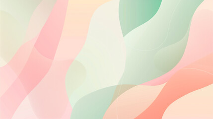 Fototapeta premium Minimal Pastel Floral Abstract Background with Smooth Gradient, Soft Pink, Peach, and Mint, Clean Modern Design, Versatile Stock Illustration