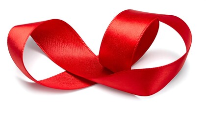 Red ribbon, looped and smooth