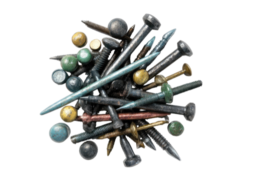 Assorted nails and screws