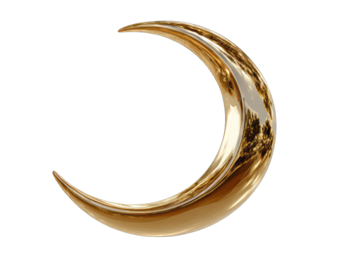Polished gold crescent moon