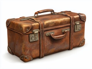 Classic vintage leather suitcase ready for your next adventure evoking nostalgia and timeless travel style