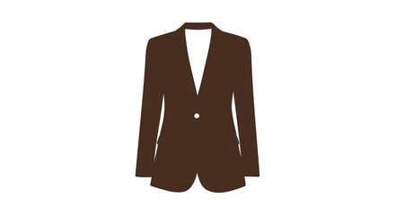 a classic brown blazer silhouette on white background