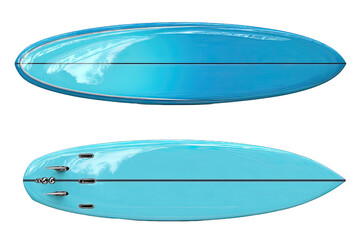 Obraz premium Two surfboard top views, light blue gradient