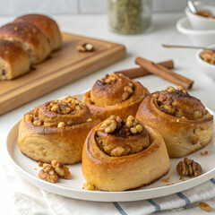 Delicious homemade walnut rolls.