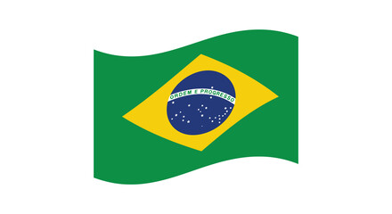 brazilian flag waving with green yellow blue colors