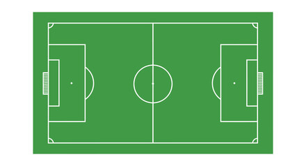 a soccer field layout with clear markings and goals
