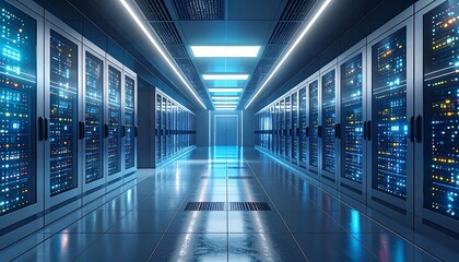 Modern server room interior