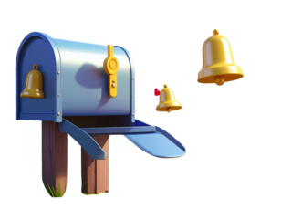 3d minimal new activity reminder. receiving a new mail. newsletter notification