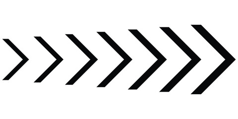 Colorful arrow. dynamic moving arrow representing speed, acceleration or fast and vector illustration, fully editable. Arrow moving dynamic symbols. Road lines arrow. Arrow road signs zigzag chevron 