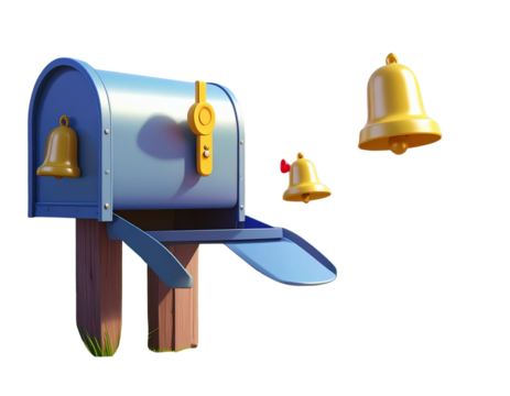 3d minimal new activity reminder. receiving a new mail. newsletter notification