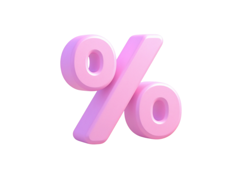 3d minimal percent icon. special discount concept. 3d illustration.