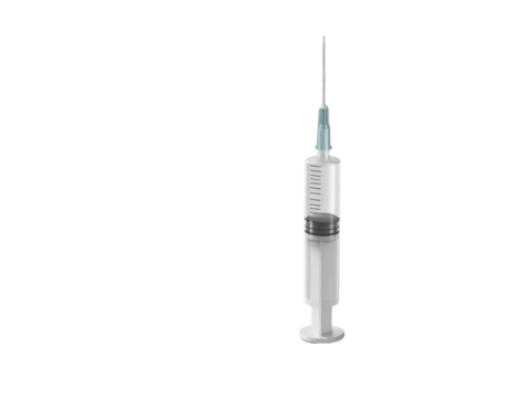 3d minimal needle syringe. ampoule. 3d illustration.