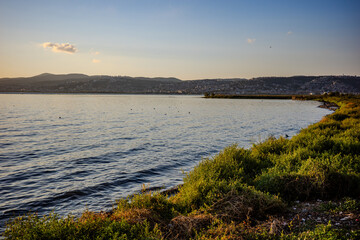 Coastal view of Izmit Gulf at sunset