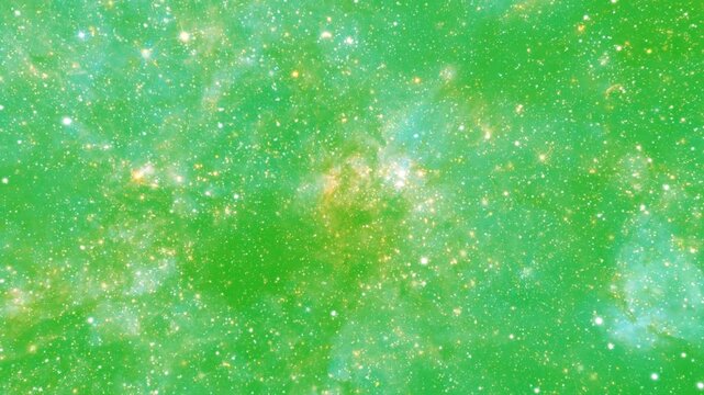 Animation of a glowing green planetary nebula displayed against a green screen background
