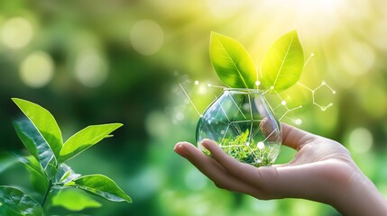 Chemistry environmental sustainability biochemist analyzing plant based materials eco friendly research scene