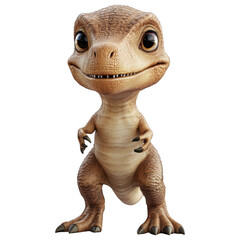 Adorable Animated Dinosaur: A charming cartoon dinosaur with expressive eyes and a friendly smile, showcasing the playful essence of prehistoric charm.