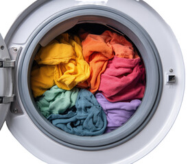 Colorful laundry in a washing machine