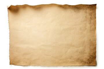 Fototapeta premium Vintage parchment paper sheet backgrounds document white background.