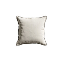 Off-White Square Cushion with Grey Trim - Home Decor Throw Pillow