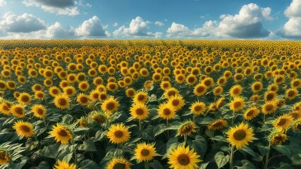 Obraz premium Sunflower field under a summer sky