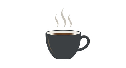 Obraz premium Steaming Dark Coffee in a Modern Mug.