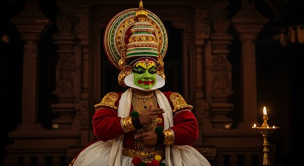 Kathakali Dancer - Traditional Art Form of Kerala.