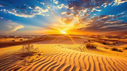 sunset in the desert