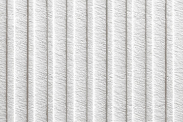 Obraz premium Close-up view of a white corduroy fabric with vertical ribbed texture