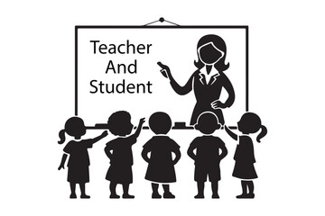 Fototapeta premium Teacher instructing young students in a classroom setting