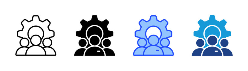 Employees Icon Set Multiple Style Collection