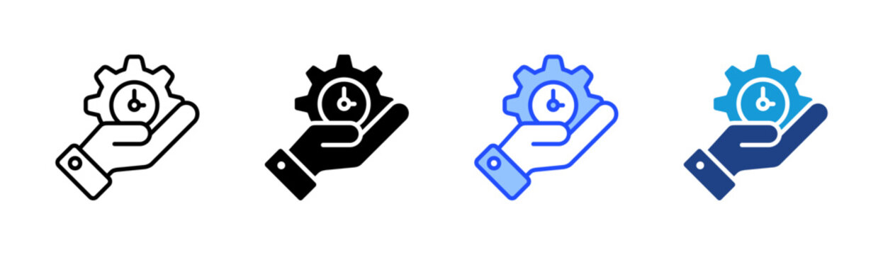 Efficiency Icon Set Multiple Style Collection