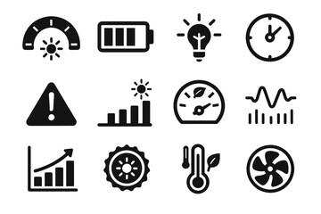 Dissipation brightness eco fan timer vector icon alert signal bar output light