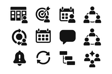 Planner group icon meeting shared team role tracker badge vector ai