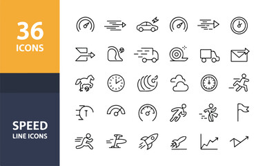 set of icons for speed design