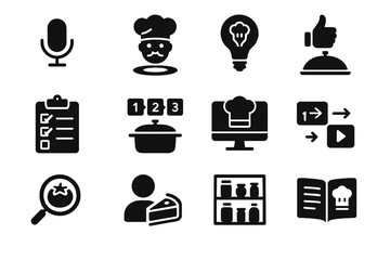 Dashboard vector virtual icon bubble tile lens chef input taste cooking thumbs