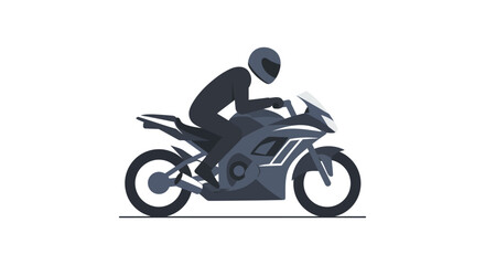 Fototapeta premium a motorcyclist riding swiftly on an open road