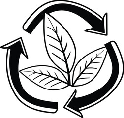 Vector illustration of an eco-friendly green leaf symbol, perfect for a logo, sign, or business design